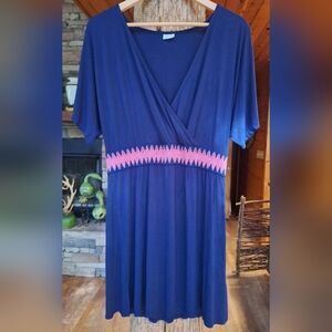 Blue Dress with Pink Accents By LASCANA XL